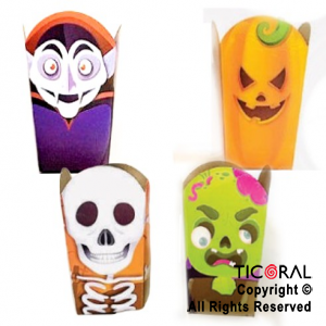 CAJITA POCHOCLERA HALLOWEEN PERSONAJES X 8